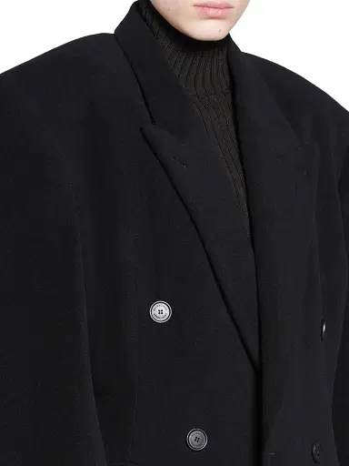 Balenciaga Women's Cinched Coat - Black | Thumbnail 6