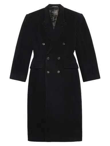 Balenciaga Women's Cinched Coat - Black | Thumbnail 1