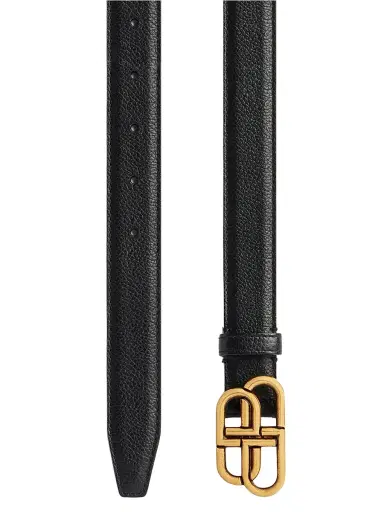 Balenciaga Women's Bb Thin Belt - Black - Size 28 | Thumbnail 2