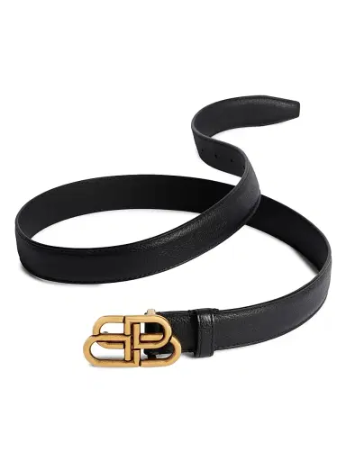 Balenciaga Women's Bb Thin Belt - Black - Size 28 | Thumbnail 1