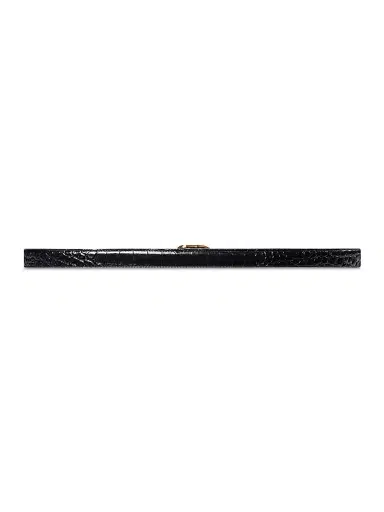 Balenciaga Women's BB Thin Belt - Black - Size 26 | Thumbnail 2