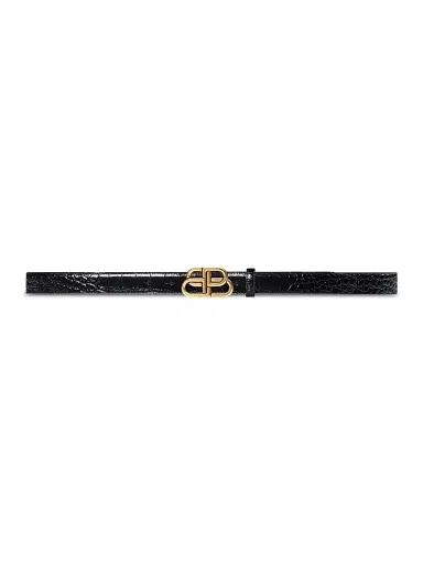 Balenciaga Women's BB Thin Belt - Black - Size 26 | Thumbnail 1