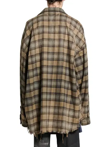 Balenciaga Women's Paris Liberty Layered Oversized Shirt - Beige - Size XXL | Thumbnail 5