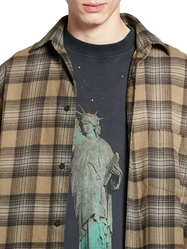 Balenciaga Women's Paris Liberty Layered Oversized Shirt - Beige - Size XXL | Thumbnail 6