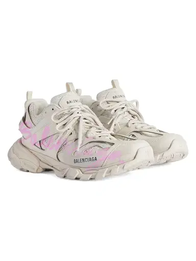 Balenciaga Women's Track Signature Sneakers - Beige Pink - Size 4 | Thumbnail 2 Balenciaga Women's Track Signature Sneakers - Beige Pink - Size 4 | Thumbnail 2