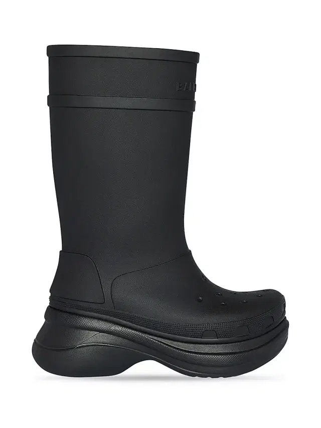 Balenciaga Men's Croc Boots - Black