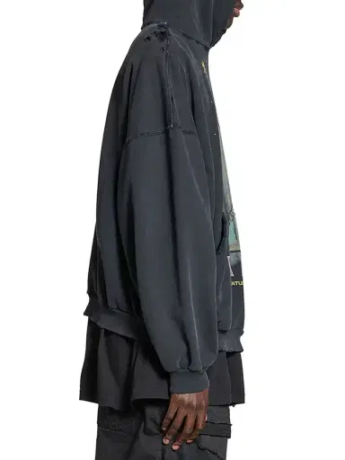 Balenciaga Paris Liberty Hoodie Oversized - Black | Thumbnail 5