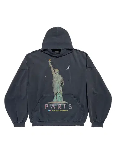 Balenciaga Paris Liberty Hoodie Oversized - Black | Thumbnail 1