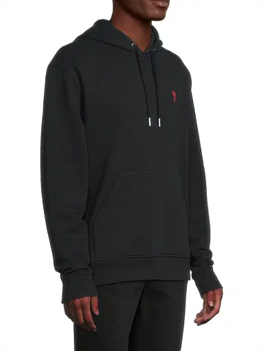 AMI PARIS Men's Ami De Coeur Cotton Hoodie - Black - Size XL | Thumbnail 3