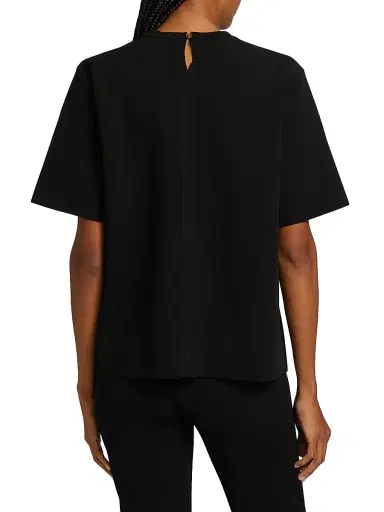 Stella McCartney Women's Compact Knit Short-Sleeve Top - Black | Thumbnail 5 Stella McCartney Women's Compact Knit Short-Sleeve Top - Black | Thumbnail 5