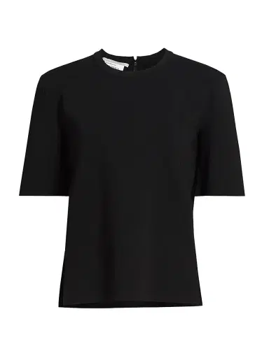 Stella McCartney Women's Compact Knit Short-Sleeve Top - Black | Thumbnail 1 Stella McCartney Women's Compact Knit Short-Sleeve Top - Black | Thumbnail 1