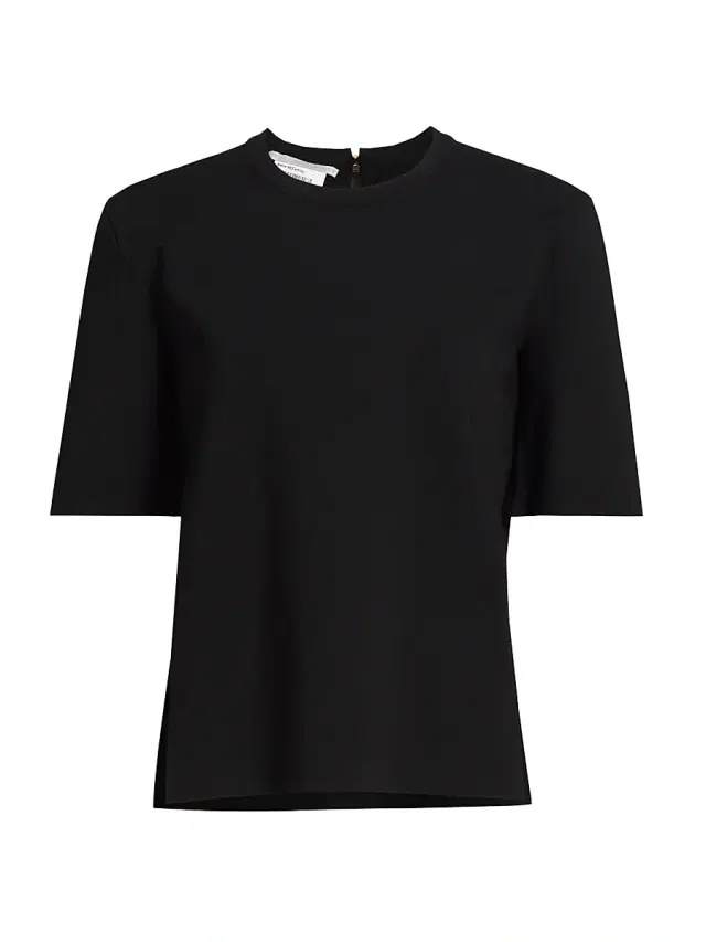 Stella McCartney Women's Compact Knit Short-Sleeve Top - Black
