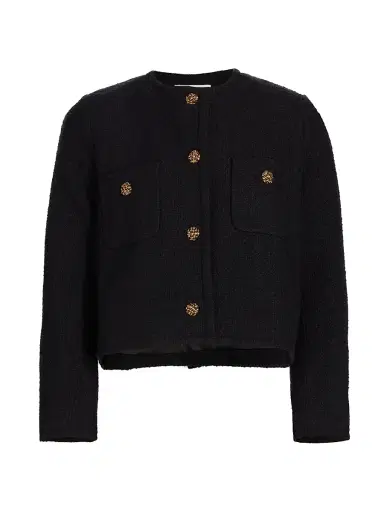 Ba&sh Women's Meredith Tweed Cotton-Blend Jacket - Noir | Thumbnail 1