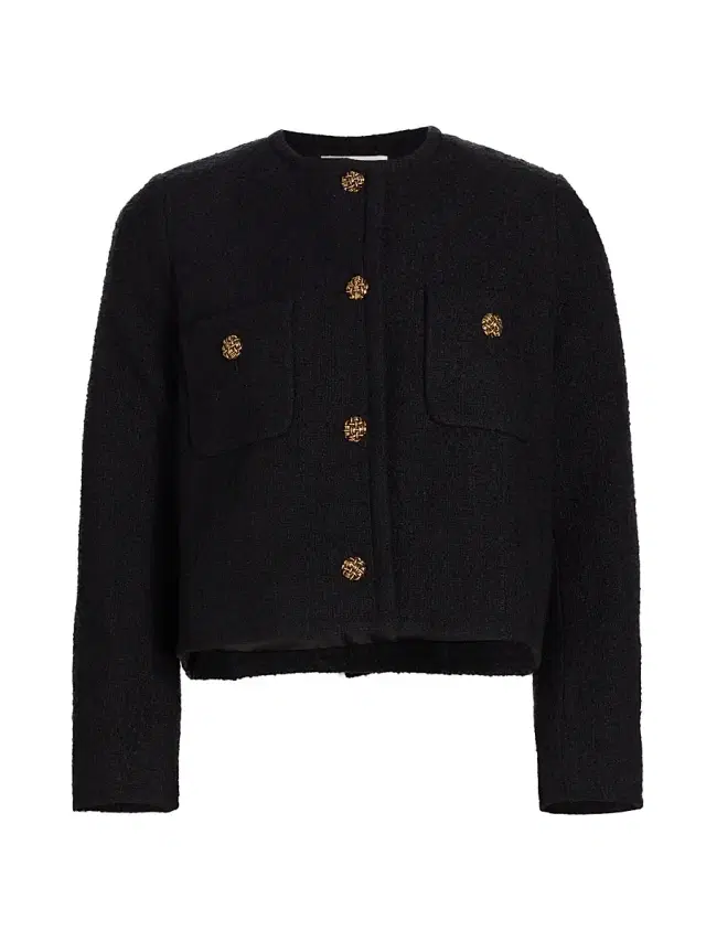 Women's Meredith Tweed Cotton-Blend Jacket - Noir
