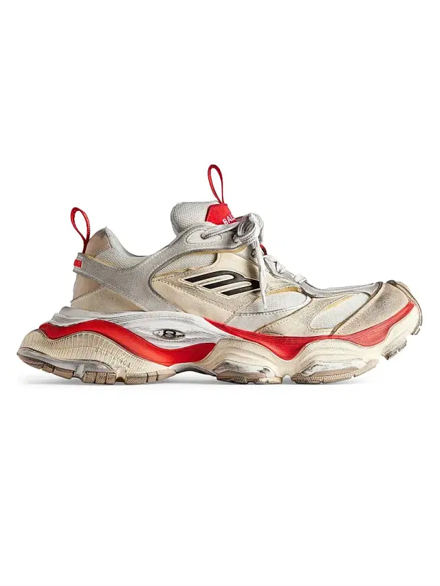Men's Cargo Sneakers - Beige Red