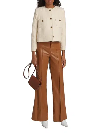 Ba&sh Women's Meredith Tweed Cotton-Blend Jacket - Ecru - Size Large | Thumbnail 2