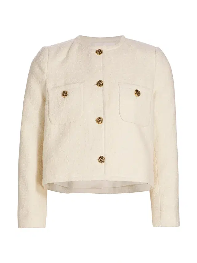 ba & sh Women's Meredith Tweed Cotton-Blend Jacket - Ecru