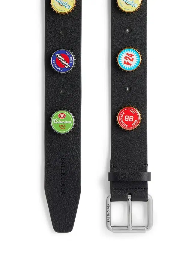 Balenciaga Men's Bottle Caps Belt - Black