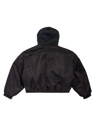 Balenciaga Men's Hooded Bomber Jacket - Black - Size 6 | Thumbnail 2 Balenciaga Men's Hooded Bomber Jacket - Black - Size 6 | Thumbnail 2