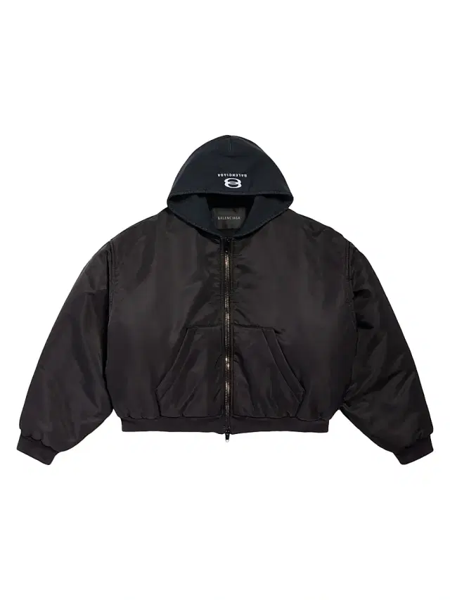 Balenciaga Men's Hooded Bomber Jacket - Black