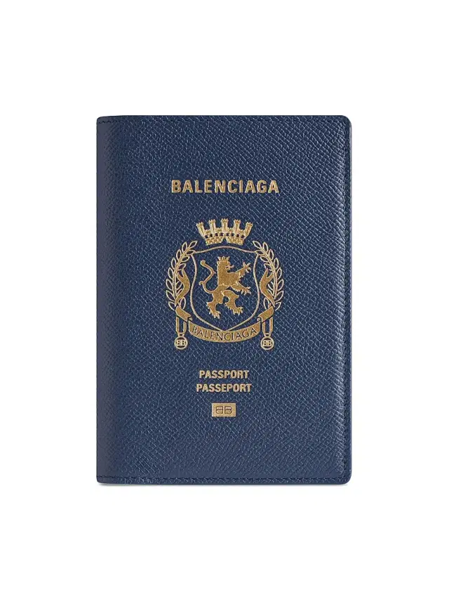 Balenciaga Men's Passport Holder - Passport Blue