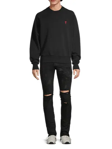 AMI PARIS Men's Ami De Coeur Logo Sweatshirt - Noir - Size XXL | Thumbnail 2 AMI PARIS Men's Ami De Coeur Logo Sweatshirt - Noir - Size XXL | Thumbnail 2