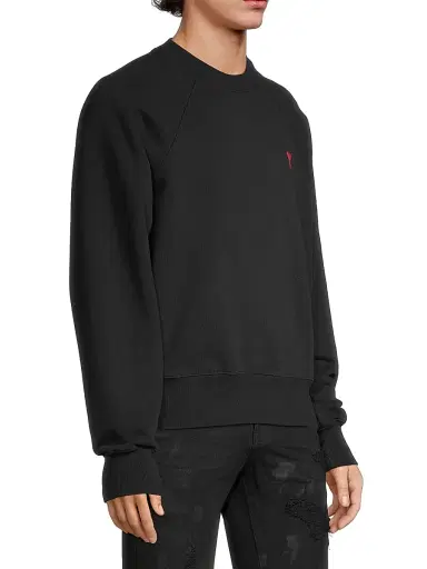 AMI PARIS Men's Ami De Coeur Logo Sweatshirt - Noir - Size XXL | Thumbnail 4 AMI PARIS Men's Ami De Coeur Logo Sweatshirt - Noir - Size XXL | Thumbnail 4