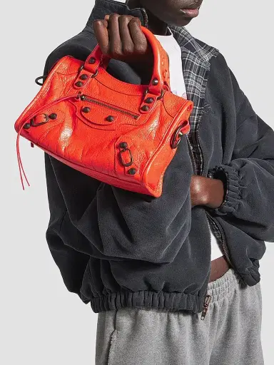 Balenciaga Women's Le City Mini Top Handle Bag - Pop Orange | Thumbnail 4