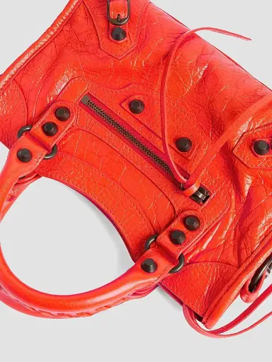 Balenciaga Women's Le City Mini Top Handle Bag - Pop Orange | Thumbnail 8