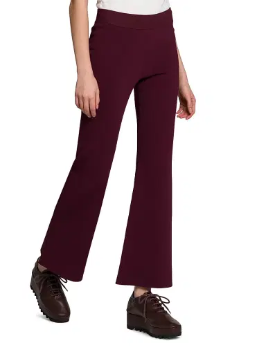 Stella McCartney Women's Compact Knit Kick-Flare Pants - Bordeaux | Thumbnail 4 Stella McCartney Women's Compact Knit Kick-Flare Pants - Bordeaux | Thumbnail 4