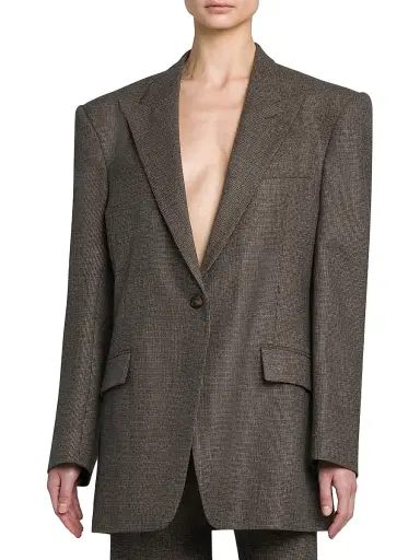 Stella McCartney Women's Wool Oversized Blazer - Camel Grey | Thumbnail 3 Stella McCartney Women's Wool Oversized Blazer - Camel Grey | Thumbnail 3