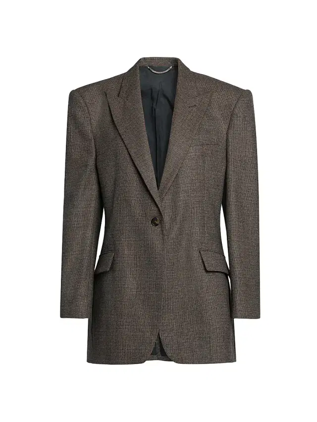 Women's Wool Oversized Blazer - Camel Grey