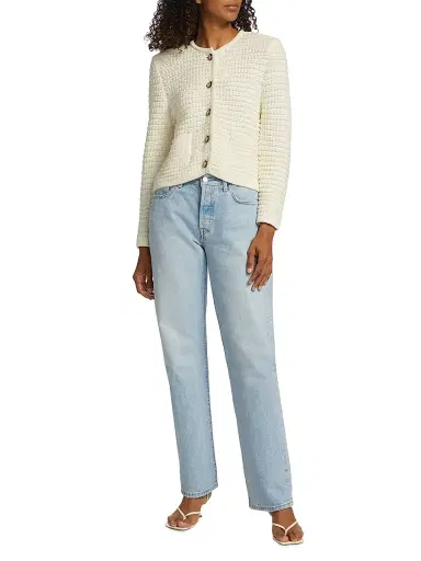 Ba&sh Women's Gaspard Cotton-Blend Cardigan - Ecru - Size XL | Thumbnail 2 Ba&sh Women's Gaspard Cotton-Blend Cardigan - Ecru - Size XL | Thumbnail 2