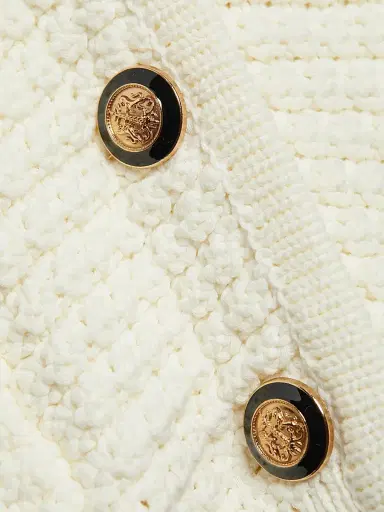 Ba&sh Women's Gaspard Cotton-Blend Cardigan - Ecru - Size XL | Thumbnail 7 Ba&sh Women's Gaspard Cotton-Blend Cardigan - Ecru - Size XL | Thumbnail 7