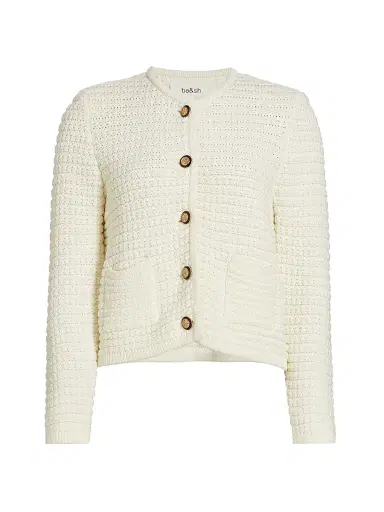 Ba&sh Women's Gaspard Cotton-Blend Cardigan - Ecru - Size XL | Thumbnail 1 Ba&sh Women's Gaspard Cotton-Blend Cardigan - Ecru - Size XL | Thumbnail 1