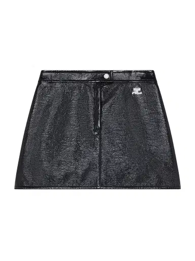 Courrèges Women's Reedition Vinyl A-Line Miniskirt - Black | Thumbnail 1