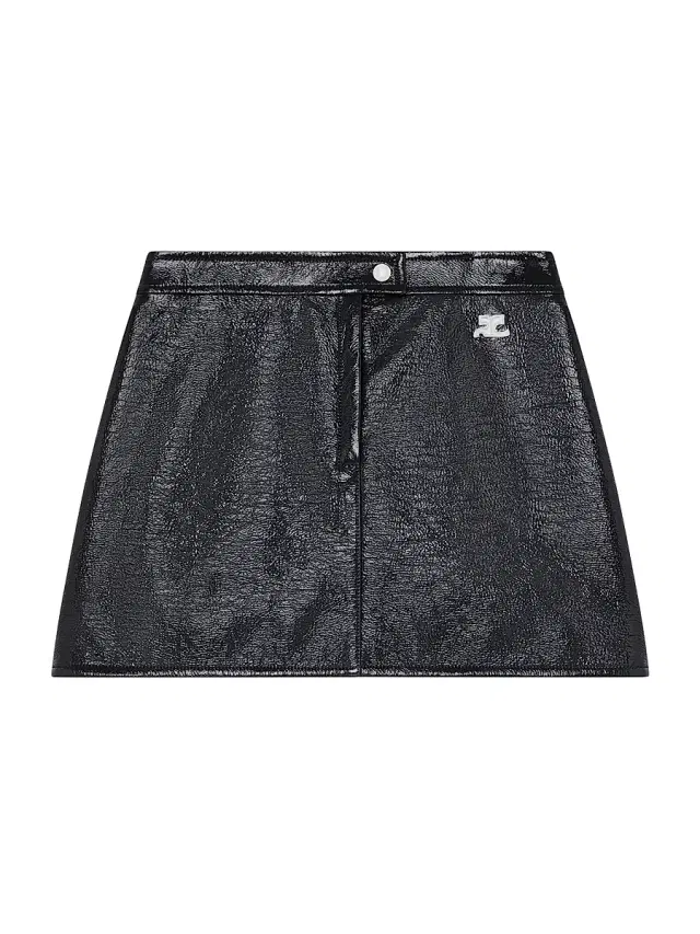 Courreges Women's Reedition Vinyl A-Line Miniskirt - Black