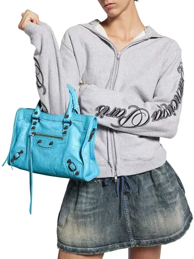 Balenciaga Women's Le City Top Handle Bag - Bleu Cyan | Thumbnail 3 Balenciaga Women's Le City Top Handle Bag - Bleu Cyan | Thumbnail 3