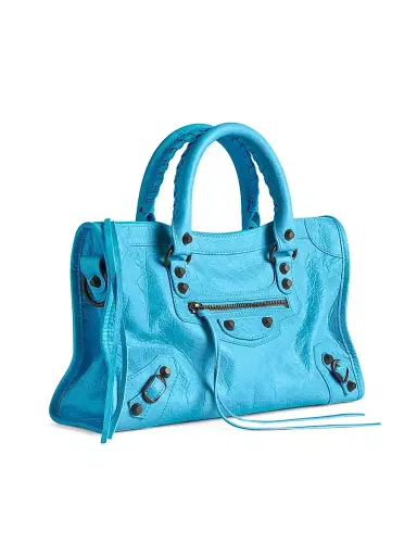 Balenciaga Women's Le City Top Handle Bag - Bleu Cyan | Thumbnail 4 Balenciaga Women's Le City Top Handle Bag - Bleu Cyan | Thumbnail 4