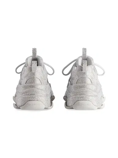 Balenciaga Women's Triple S Sneakers with Rhinestones - Light Grey | Thumbnail 3