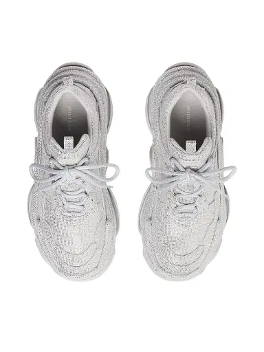 Balenciaga Women's Triple S Sneakers with Rhinestones - Light Grey | Thumbnail 5