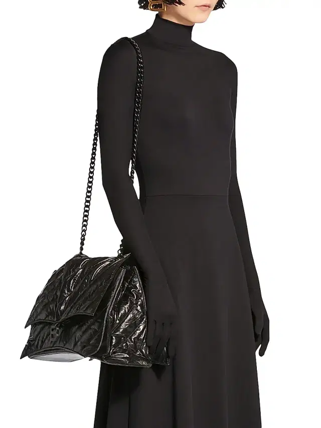 Women's Crush Chain Bag Quilted - Black