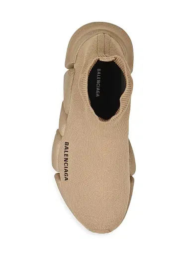 Balenciaga Women's Speed 2.0 Recycled Knit Sneakers - Beige | Thumbnail 2 Balenciaga Women's Speed 2.0 Recycled Knit Sneakers - Beige | Thumbnail 2