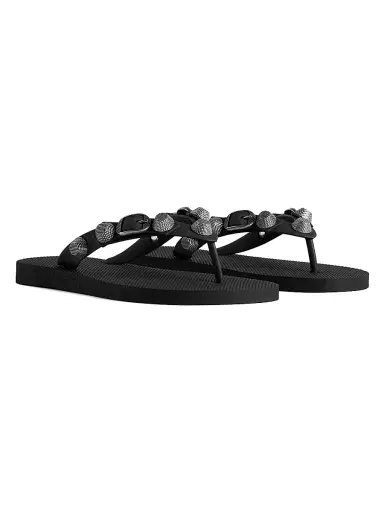 Balenciaga Women's Cagole Thong Sandals - Black - Size 11 | Thumbnail 2