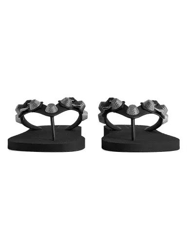 Balenciaga Women's Cagole Thong Sandals - Black - Size 11 | Thumbnail 4