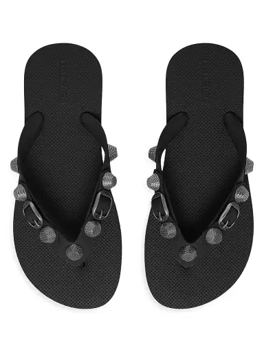 Balenciaga Women's Cagole Thong Sandals - Black - Size 11 | Thumbnail 5