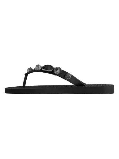 Balenciaga Women's Cagole Thong Sandals - Black - Size 11 | Thumbnail 6
