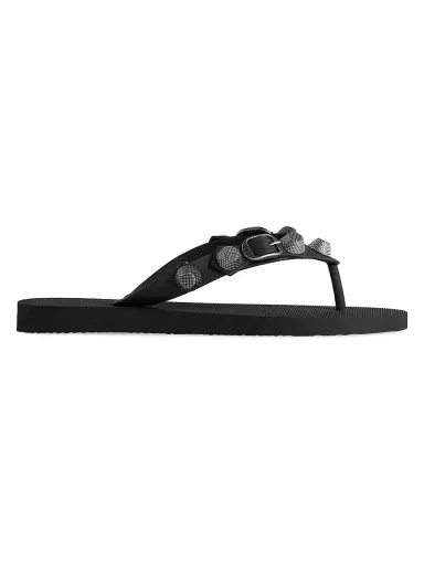 Balenciaga Women's Cagole Thong Sandals - Black - Size 11 | Thumbnail 1