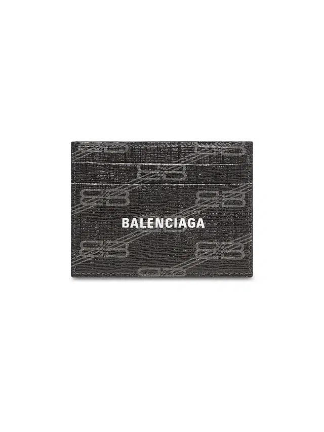 Balenciaga Men's Signature Card Holder BB Monogram Coated Canvas - Black Grey