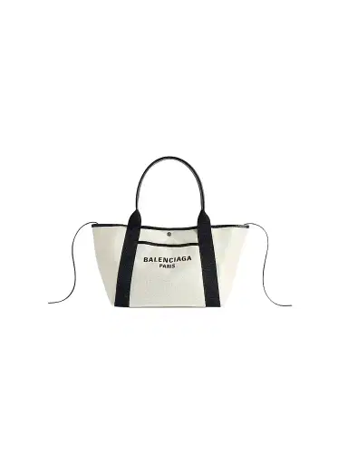 Balenciaga Women's Biarritz Tote Bag - Beige Black | Thumbnail 1 Balenciaga Women's Biarritz Tote Bag - Beige Black | Thumbnail 1